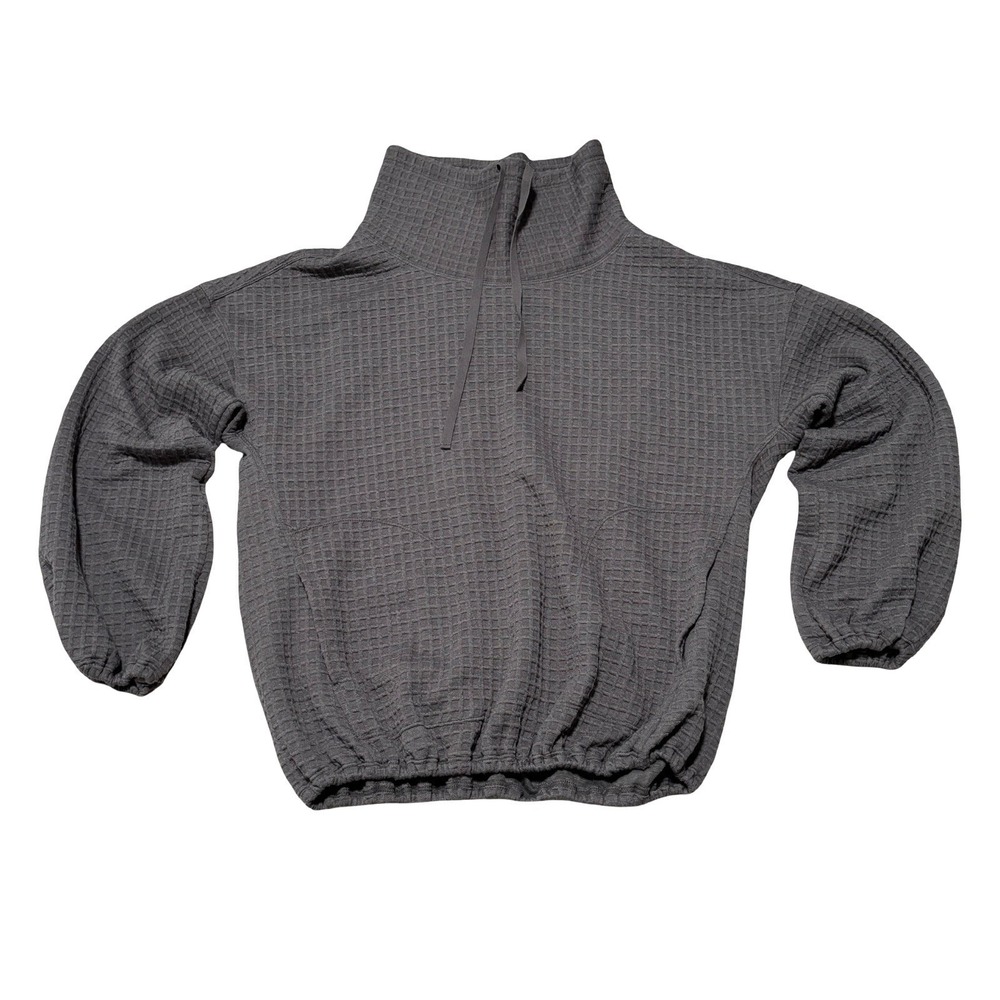 (2) Max Studio Bundle Women's Funnel Neck Waffle Knit Drawstring Pullover Sz M